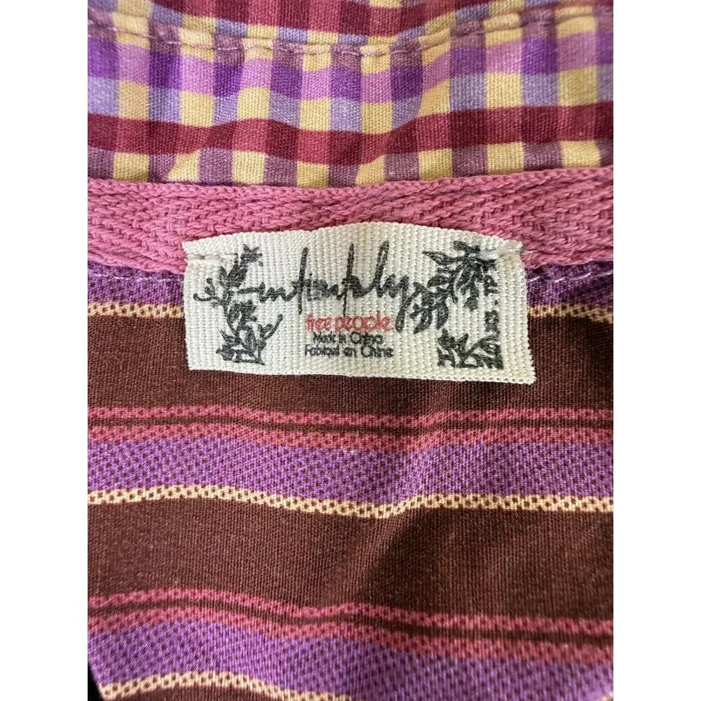 Free People Intimately Red Lounge Wear Button Down
